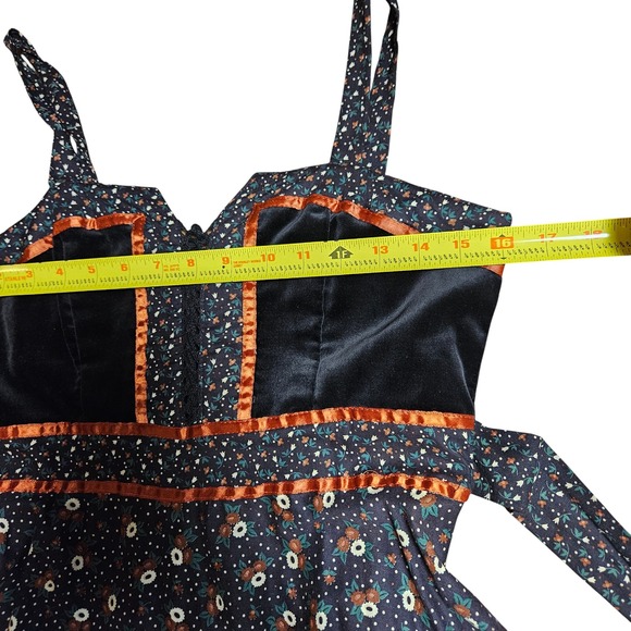 Vintage Gunne Sax by Jessica Poppy Floral Belted Maxi Dress Size 0-2 Prairie - Picture 7 of 8